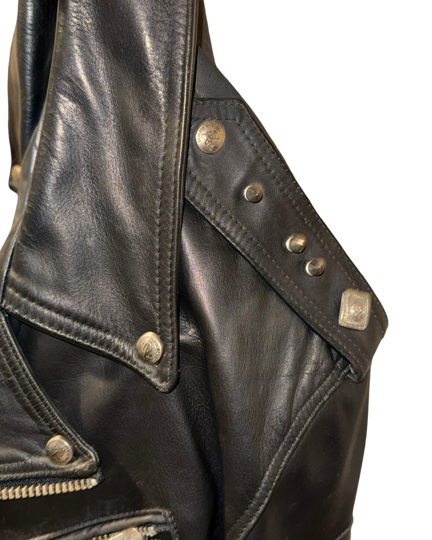 Vintage 90s Parasuco Studded Perfecto Leather Motorcycle Jacket