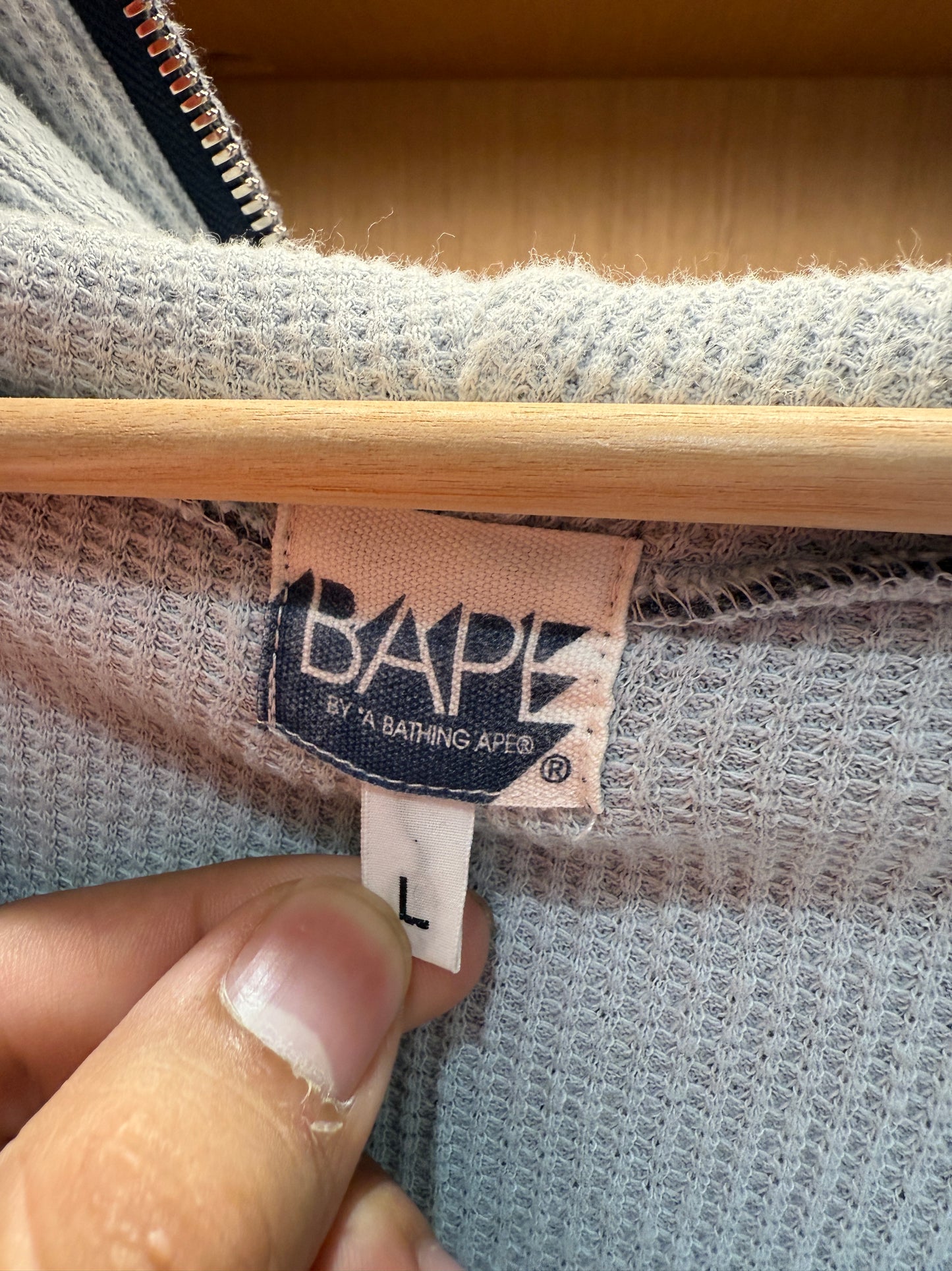 Vintage y2k BAPE Thermal Lined Full Zip Up Hoodie