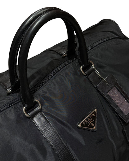 Vintage Prada Nero Nylon Duffle Bag