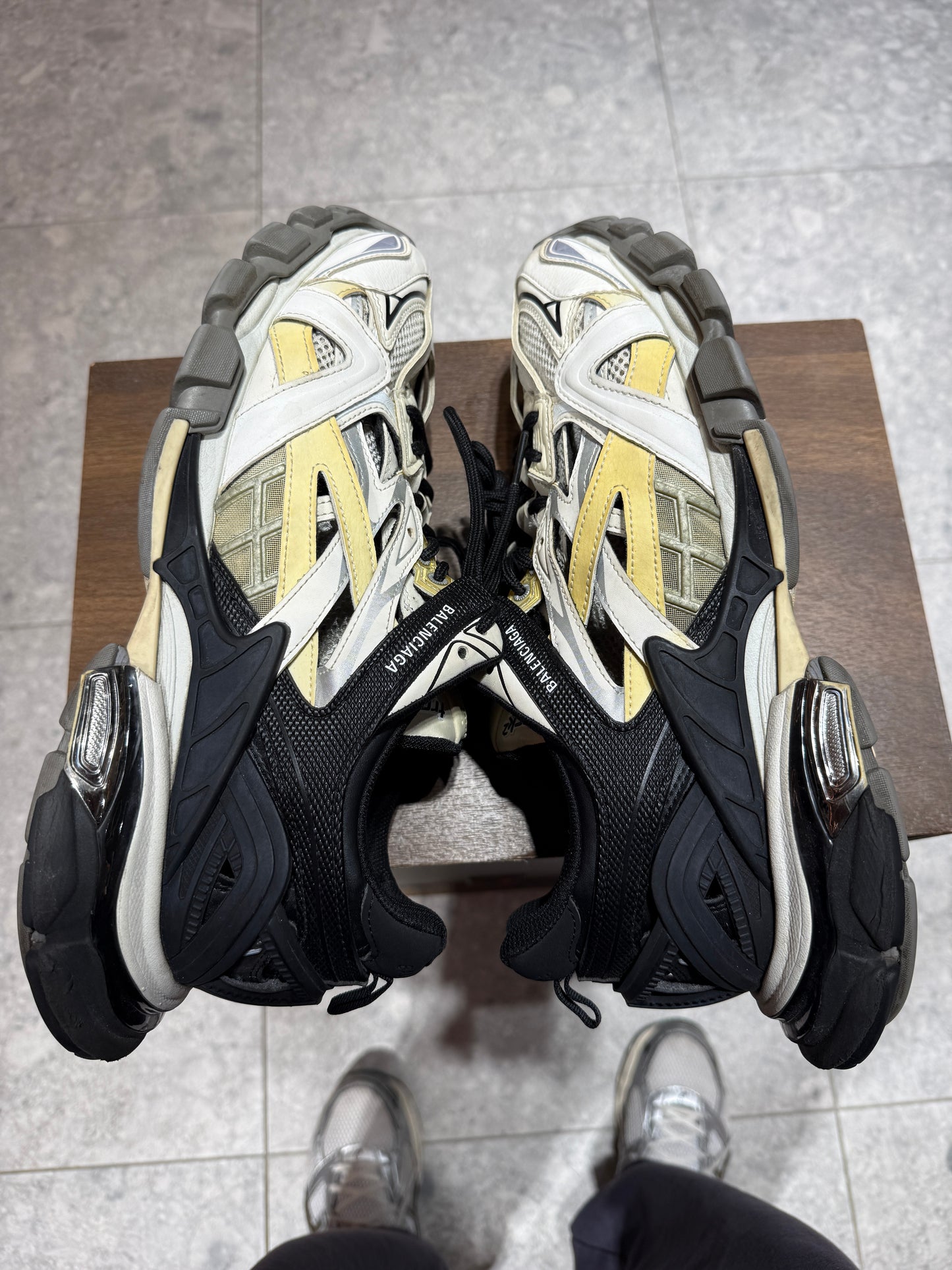 Balenciaga Track 2 Beige White Black Runners Sneakers