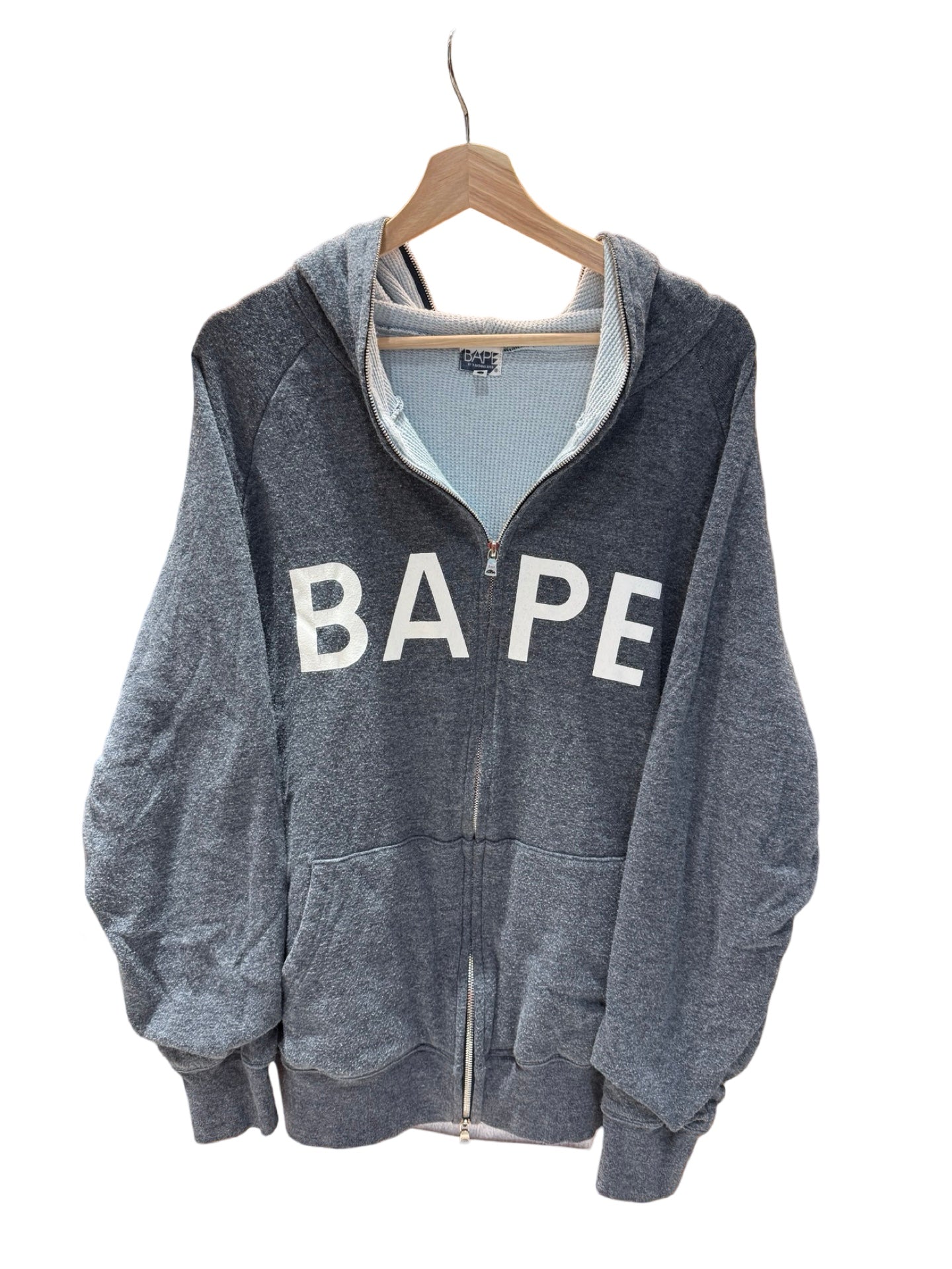 Vintage y2k BAPE Thermal Lined Full Zip Up Hoodie