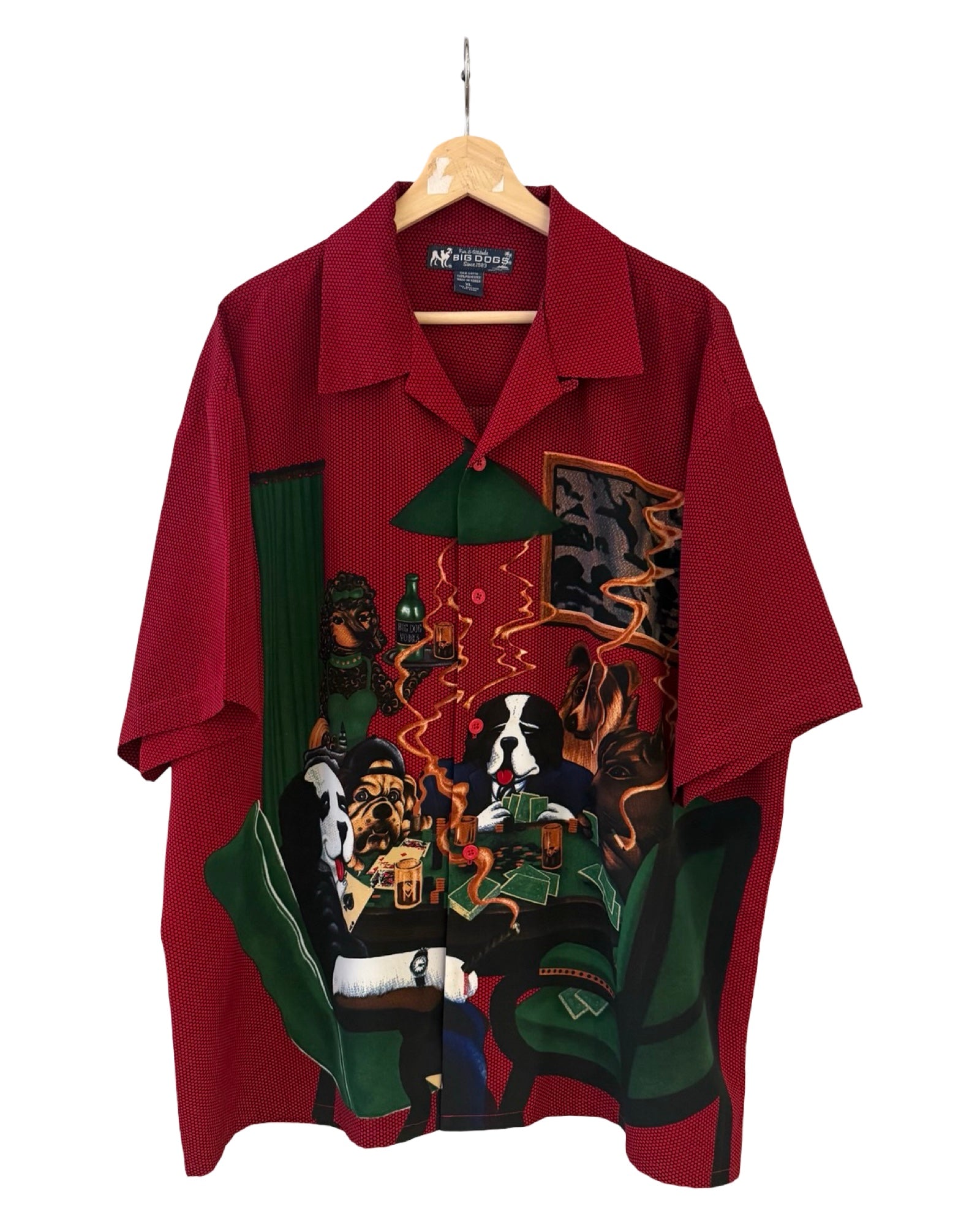 Vintage 90s Big Dogs Poker Table Button Up Shirt