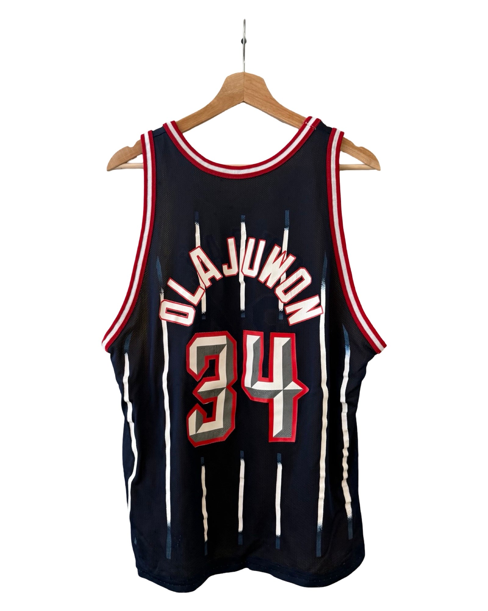 Vintage 90s Lakers vs Rockets Shaquille O’ Neal & Hakeem Olajuwon 34 Reversible Champion Jersey
