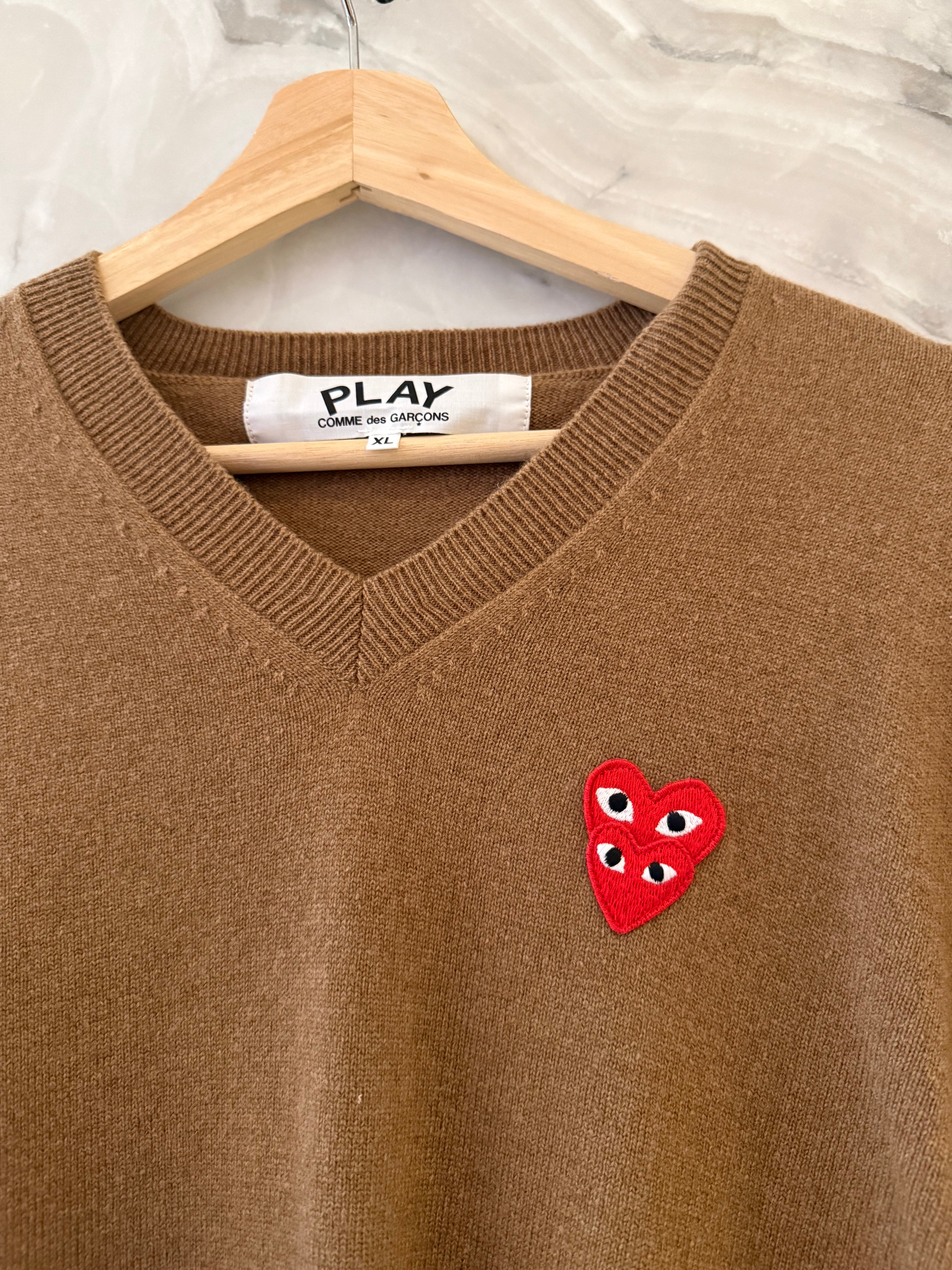 Comme Des Garçons Double Eye V-Neck Sweater