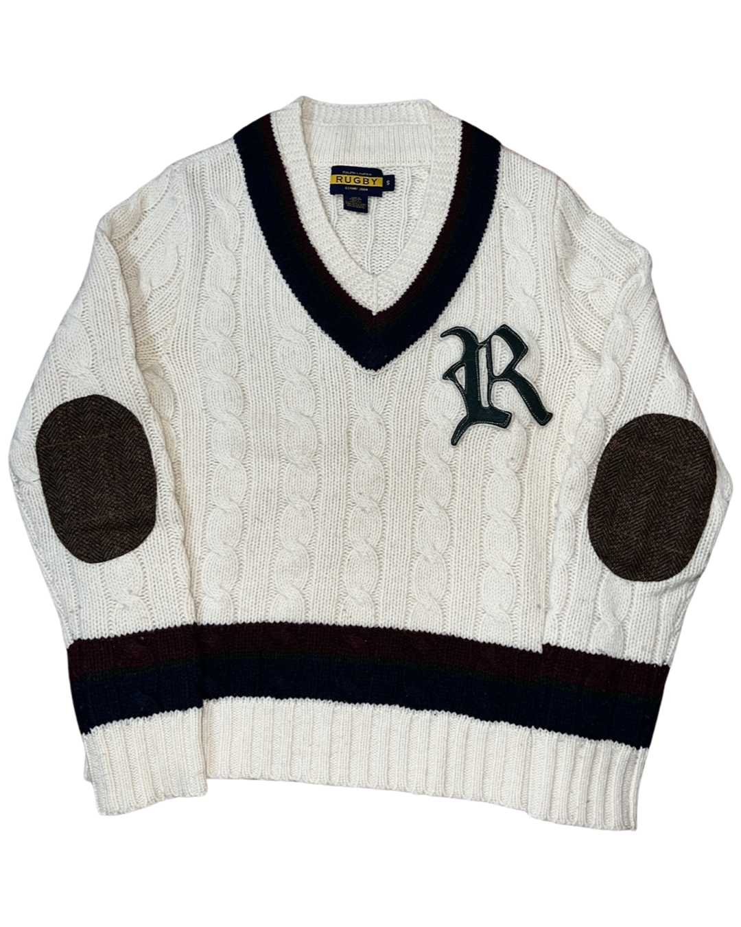 Vintage Ralph Lauren Rugby R Cable Knit Sweater