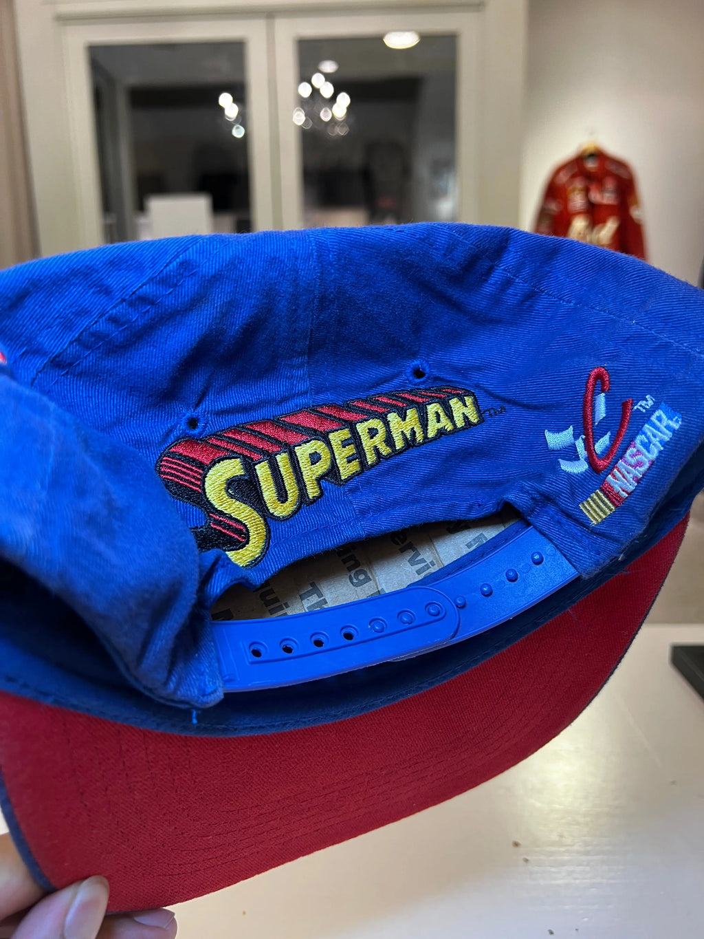 Vintage 90s Nascar Superman Snapback Hat KIF Vintage