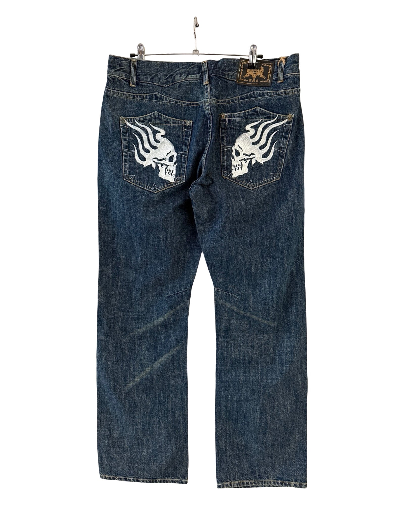 Vintage y2k Skull Denim Baggy Jeans KIF Vintage