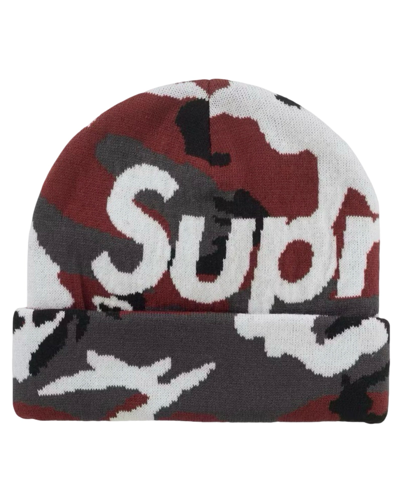 FW25 シュプリーム レッド スノー カモ ビーニー