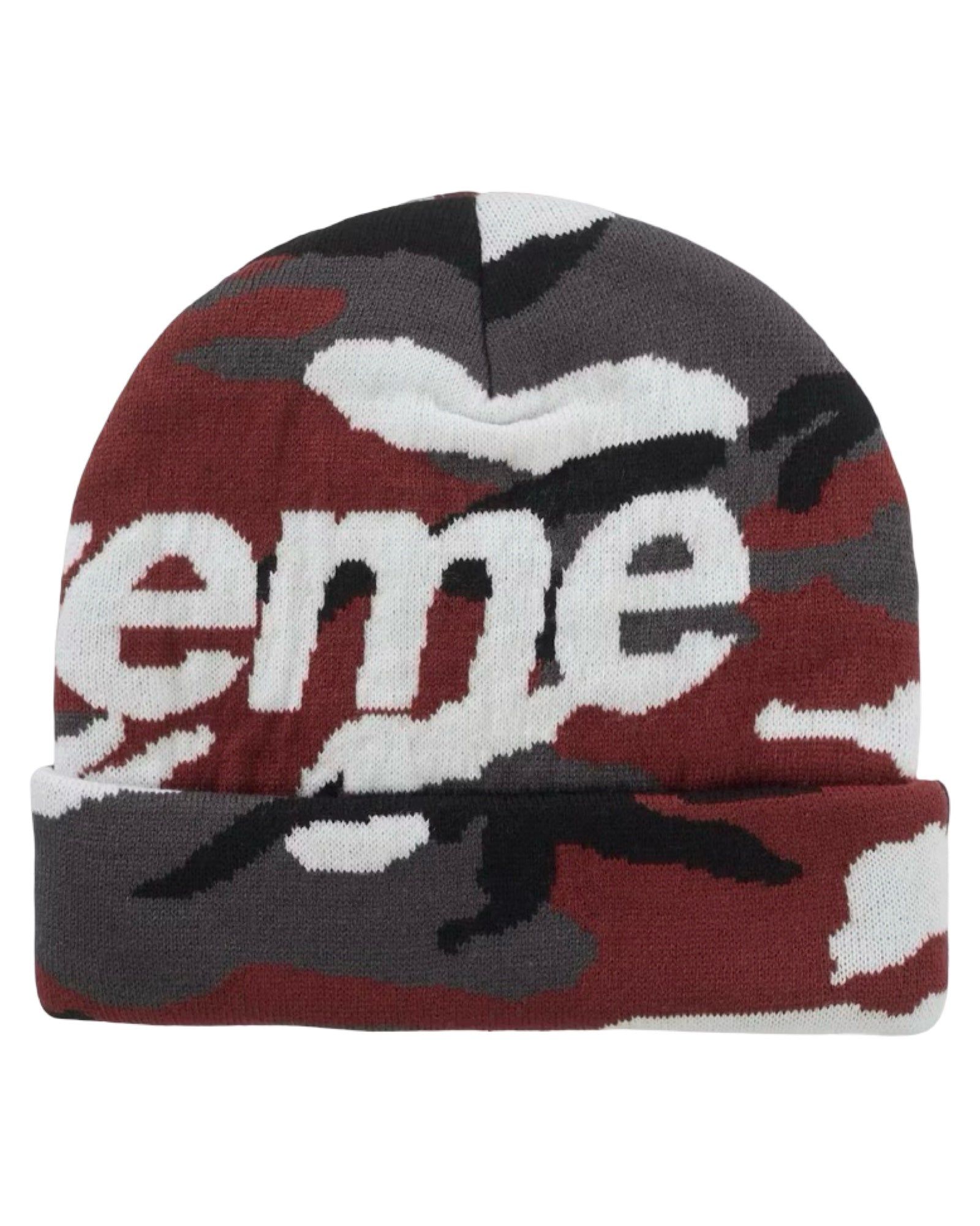FW25 シュプリーム レッド スノー カモ ビーニー