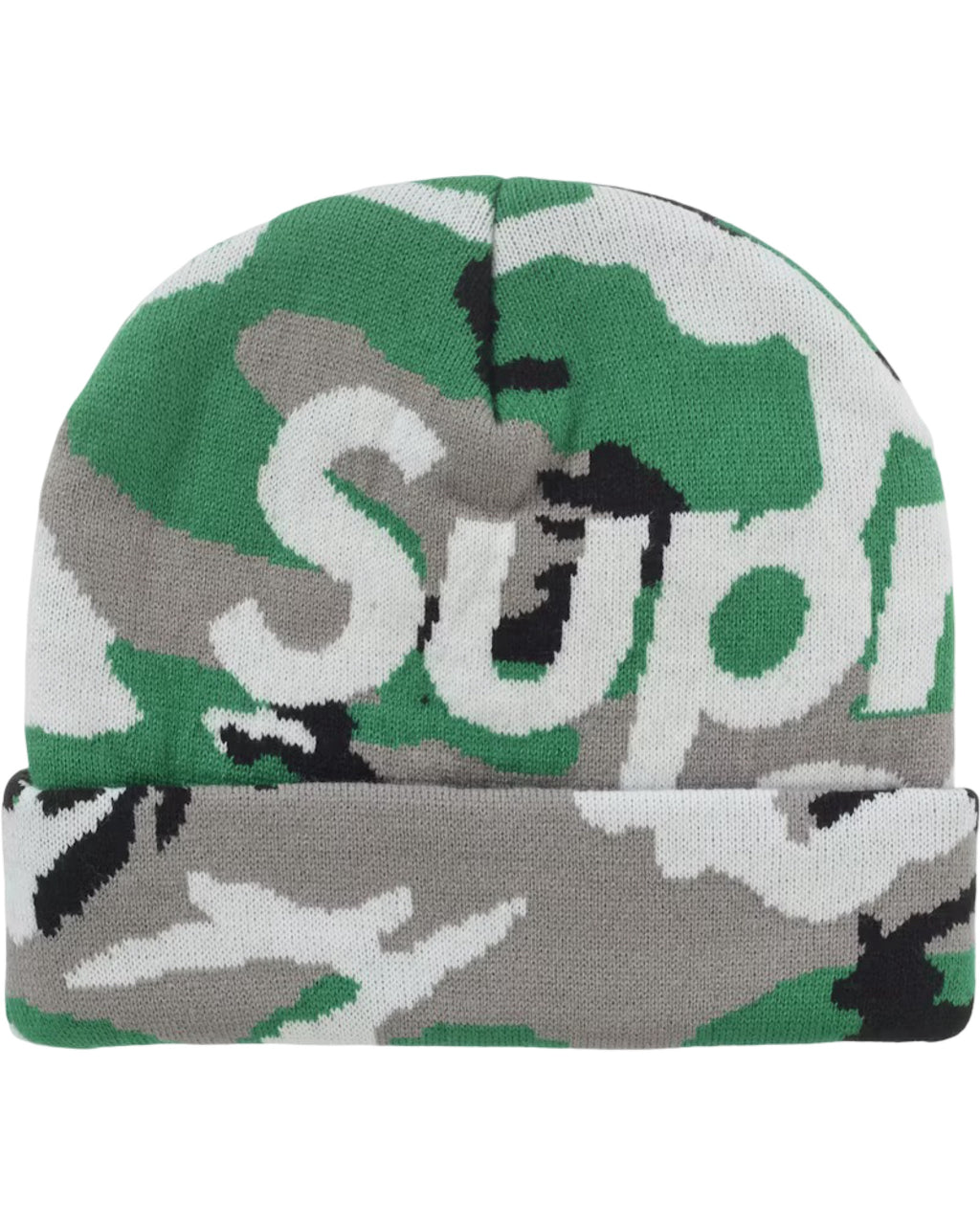 FW25 Supreme Green Snow Camo Beanie