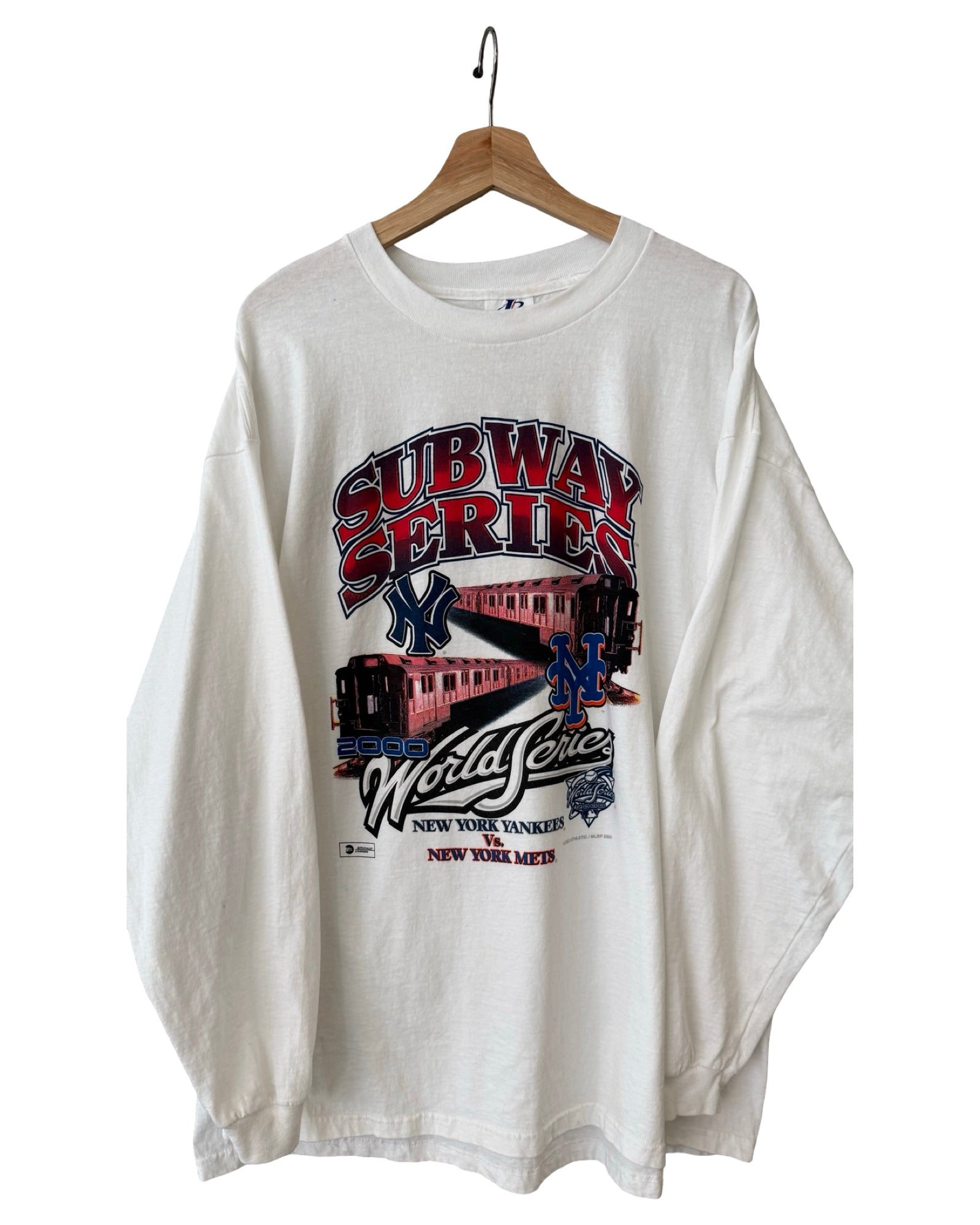 Camiseta de manga larga "Subway Series" de los New York Yankees Mets vintage DS 2000