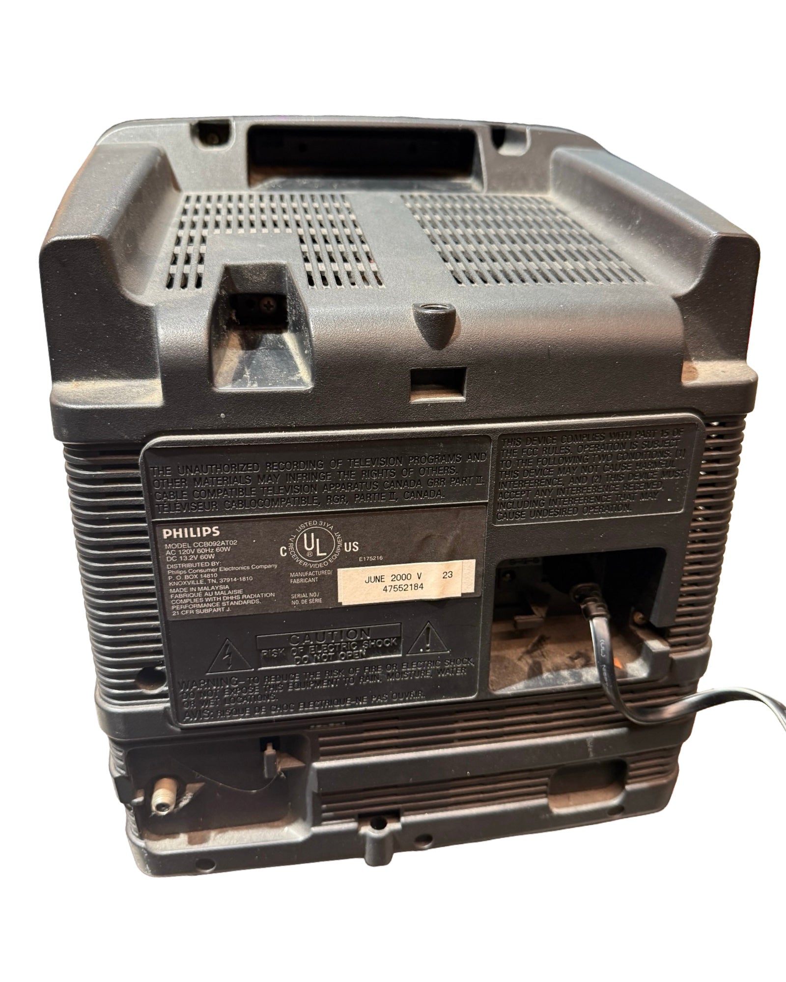 Vintage Phillips 9 Inch CRT TV VHS Player Combo