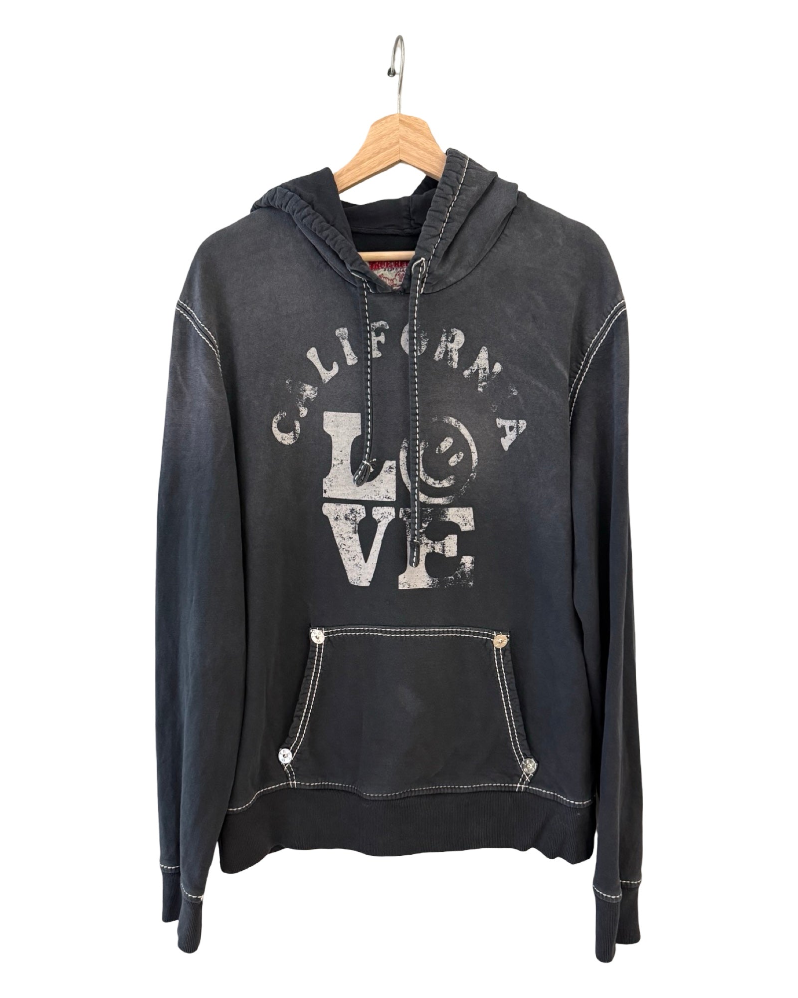 Vintage Y2K True Religion LOVE Contrast Stitch Hoodie