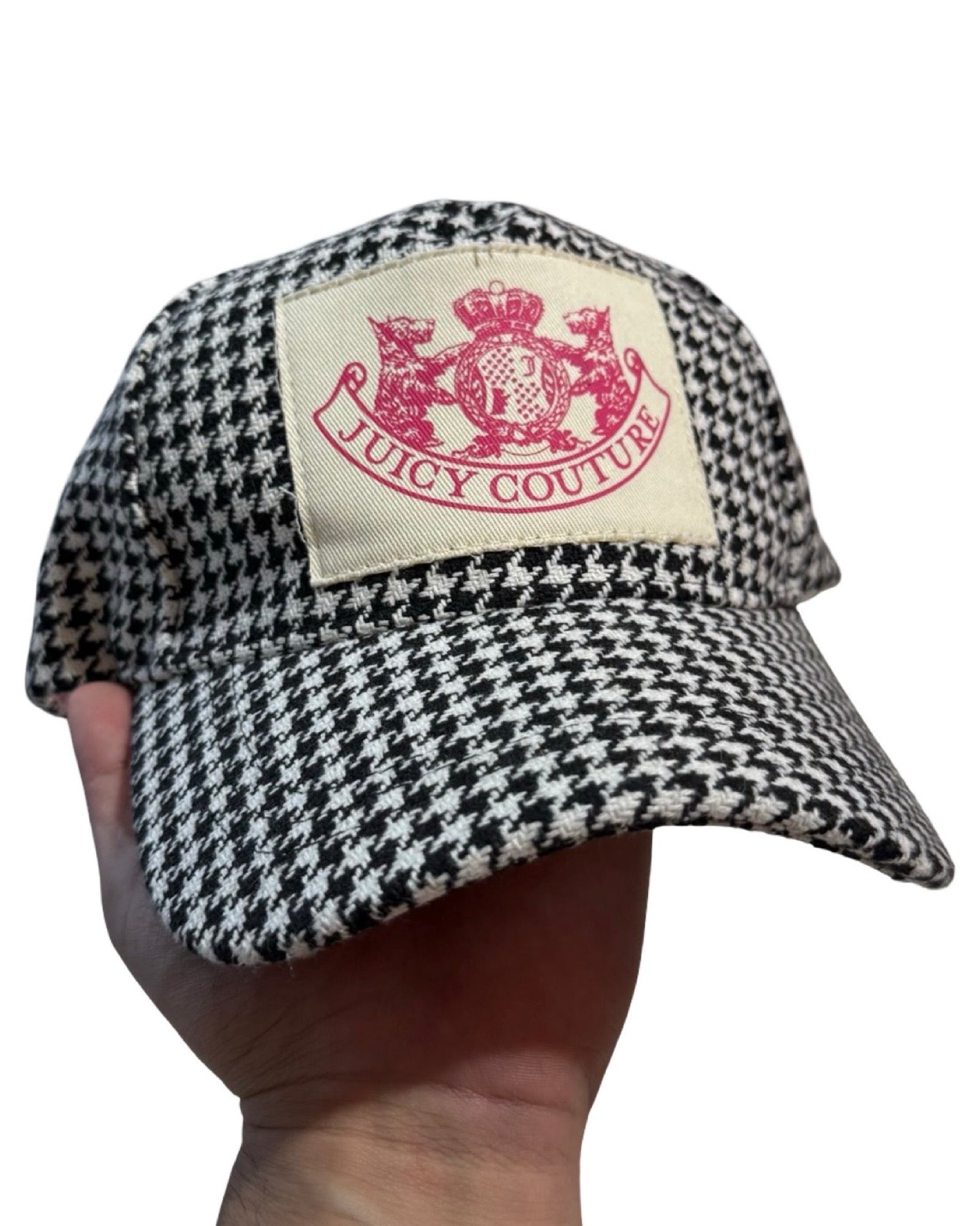 Vintage y2k Juicy Couture Black White Patch Hat