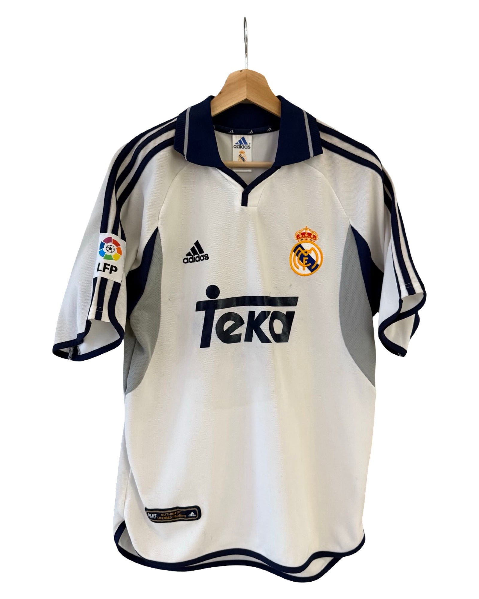 Vintage 2001 Adidas Real Madrid Teka Home Soccer Jersey