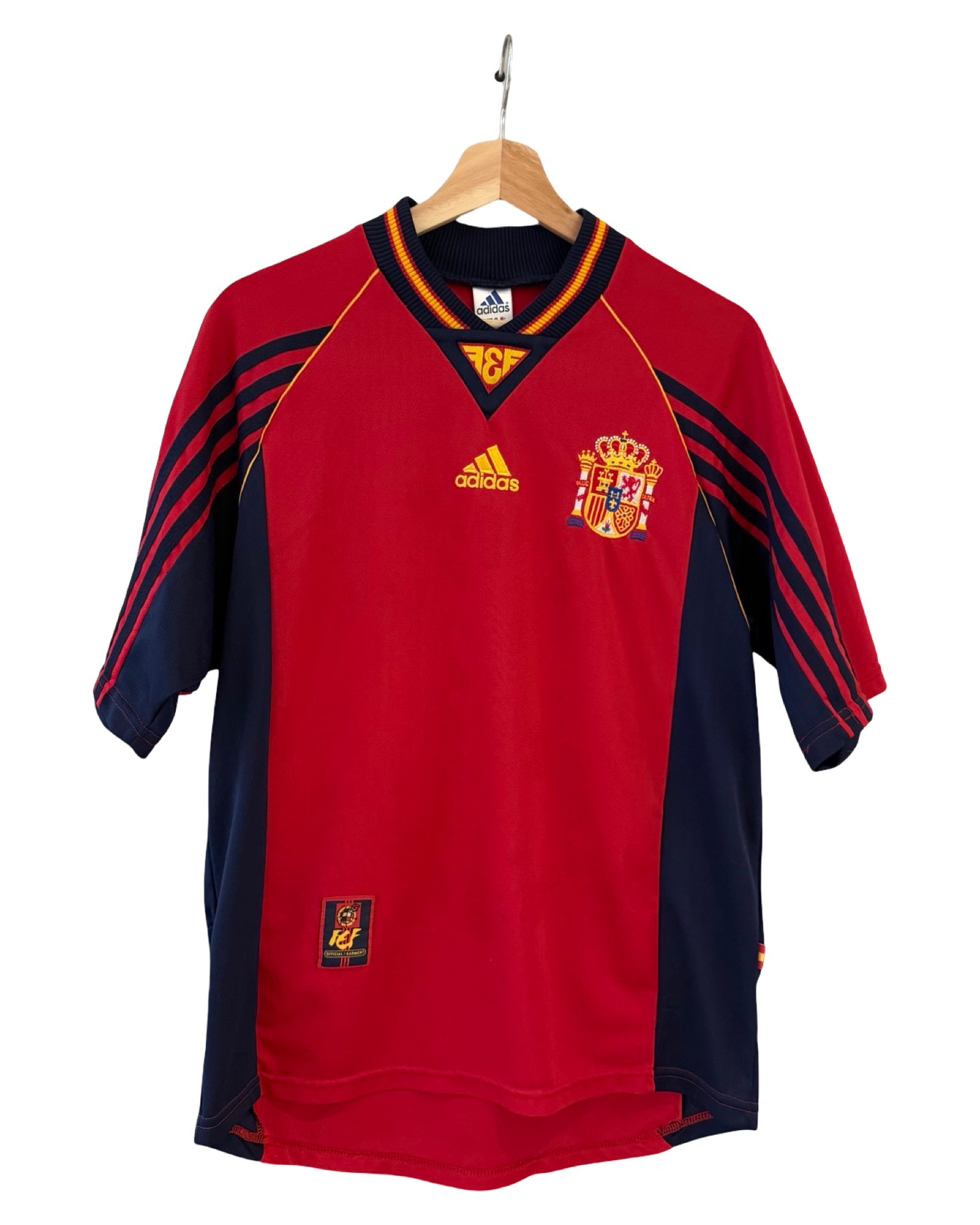 Vintage 1999 Adidas Spain Official Home Soccer Jersey