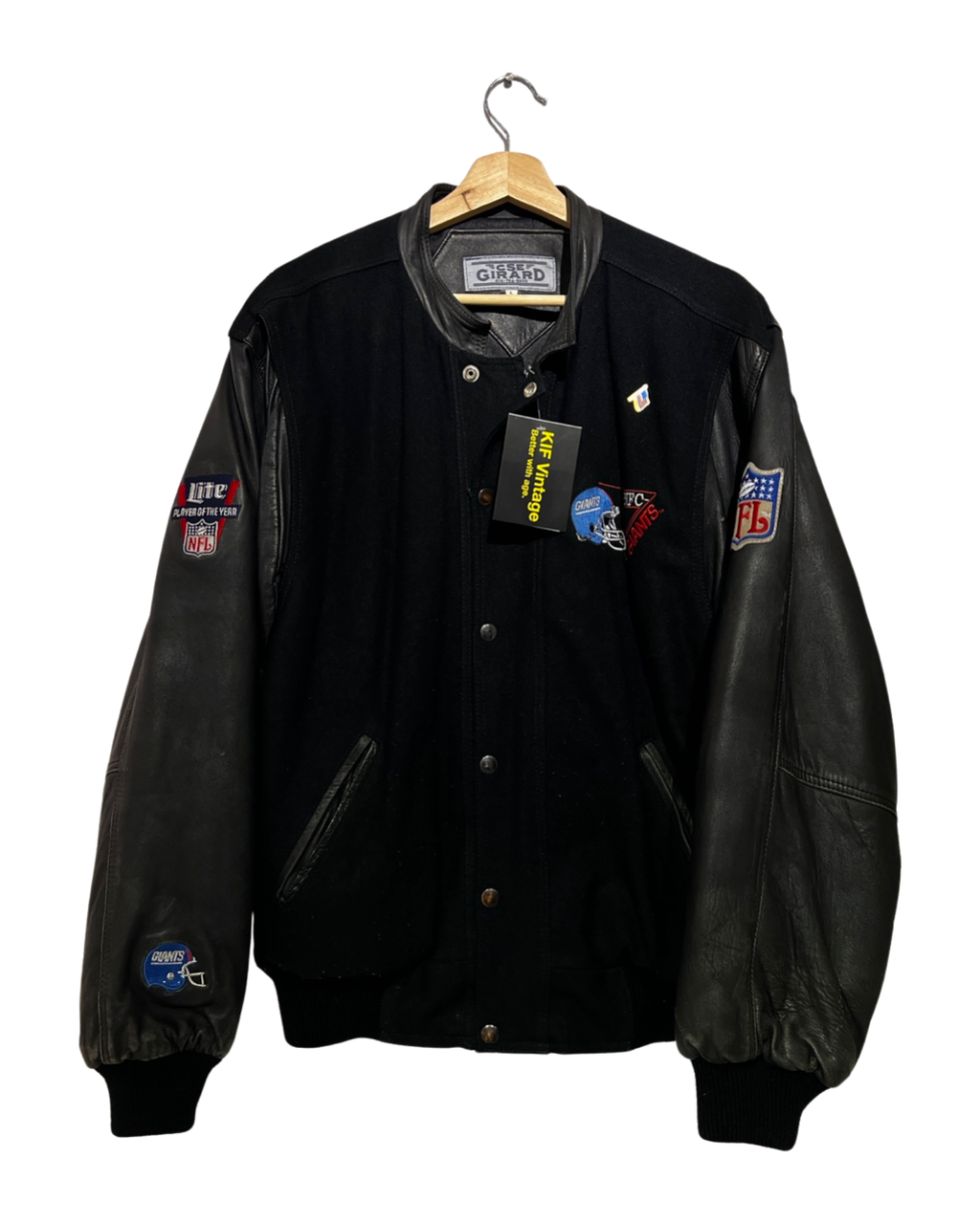 Vintage 90s New York Giants Leather Varsity Jacket KIF Vintage