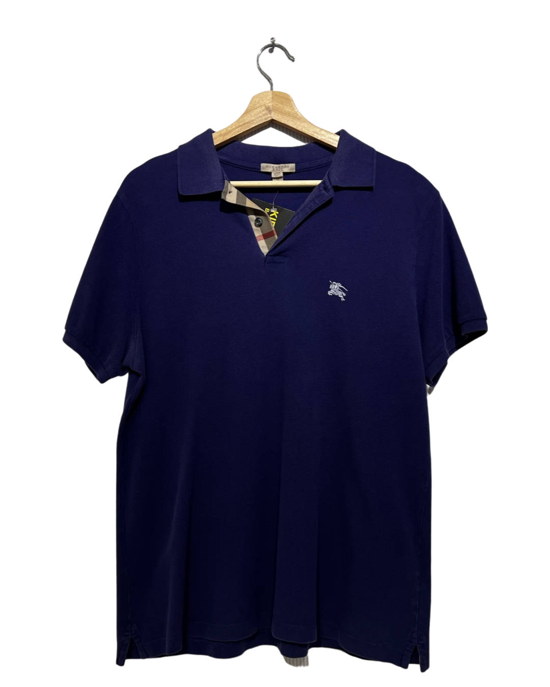 Vintage 90s Burberry Check Indigo Polo Shirt