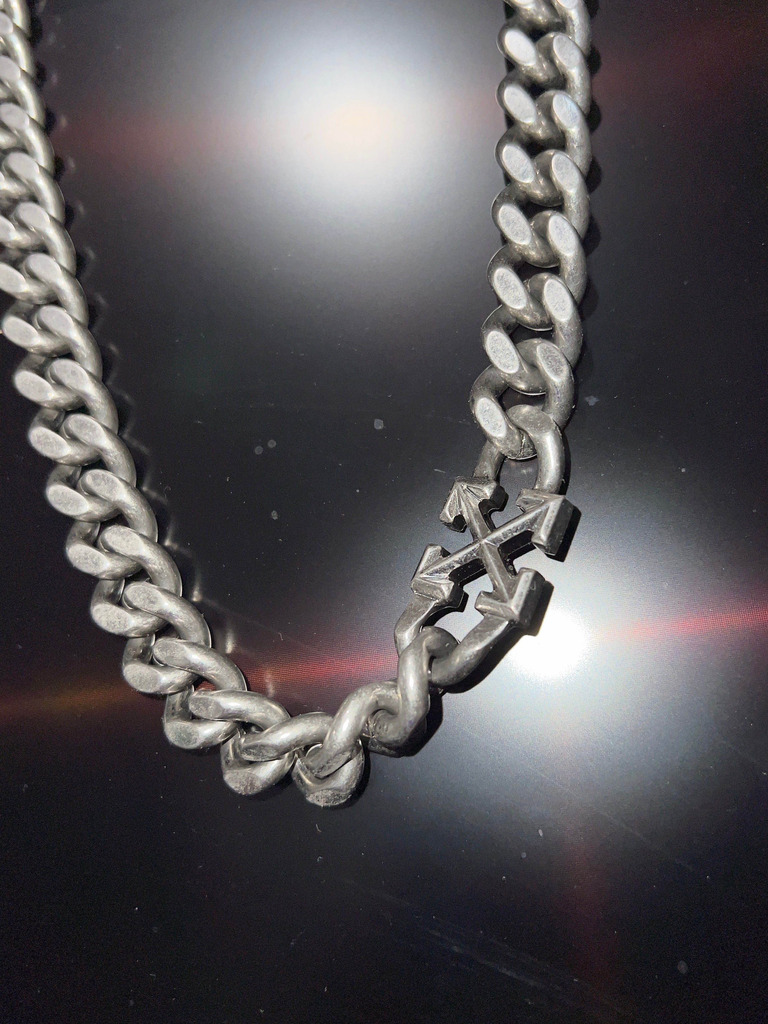 Archive FW/22 Off-White Silver-Tone Chain Necklace KIF Vintage