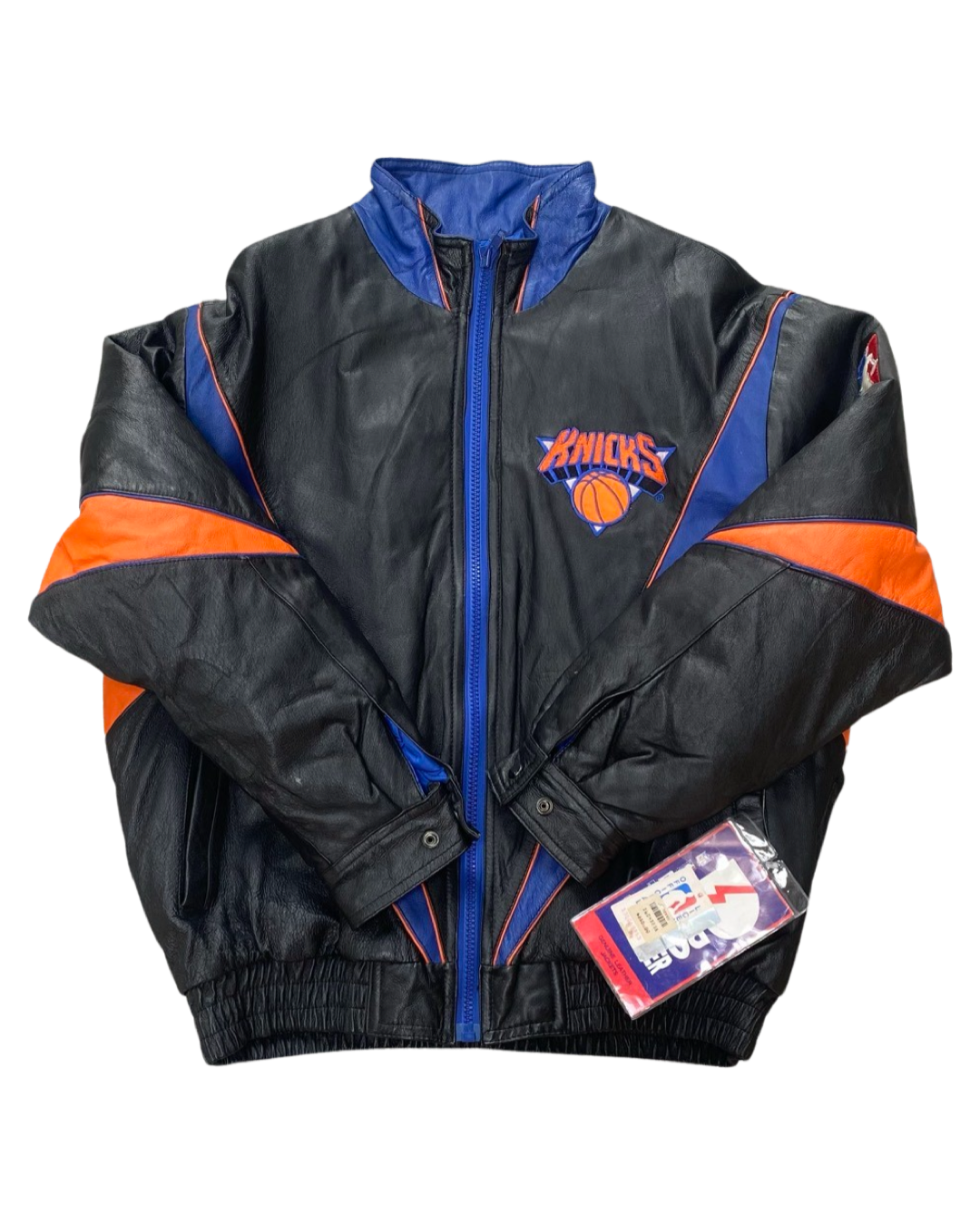 Vintage 90s Deadstock New York Knicks Pro Player Leather Jacket