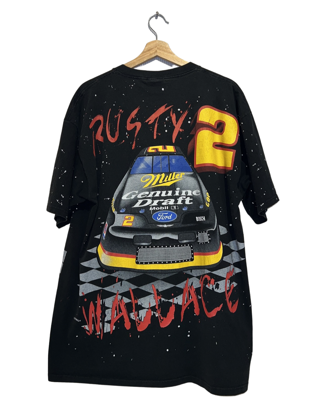 Vintage 90s Nascar Rusty Wallce Midnight Rider All Over Print Tee