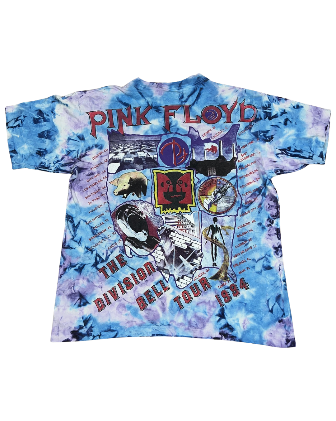 Vintage Rare 90s Pink Floyd The Division Bell Tour Tee