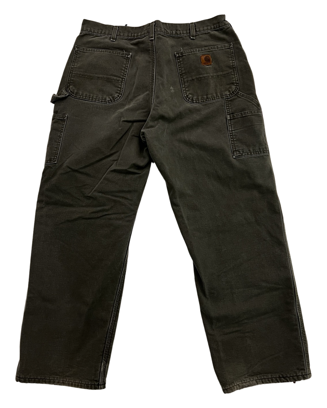 38 x 30 Vintage Carhartt Olive Flannel Lined Pants KIF Vintage