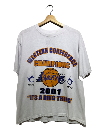 Vintage 2001 Los Angeles Lakers Ring Thing Tee