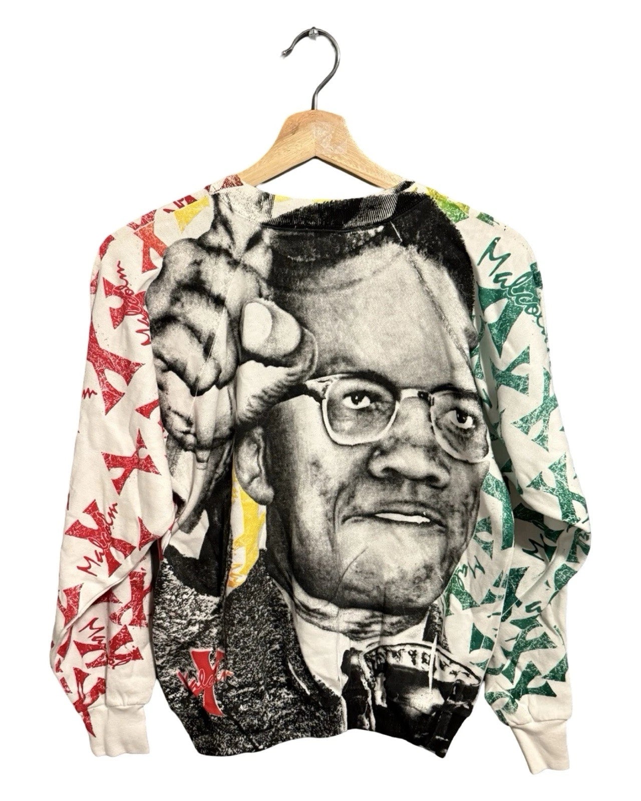 Vintage 90s Malcolm X All Over Print Crewneck