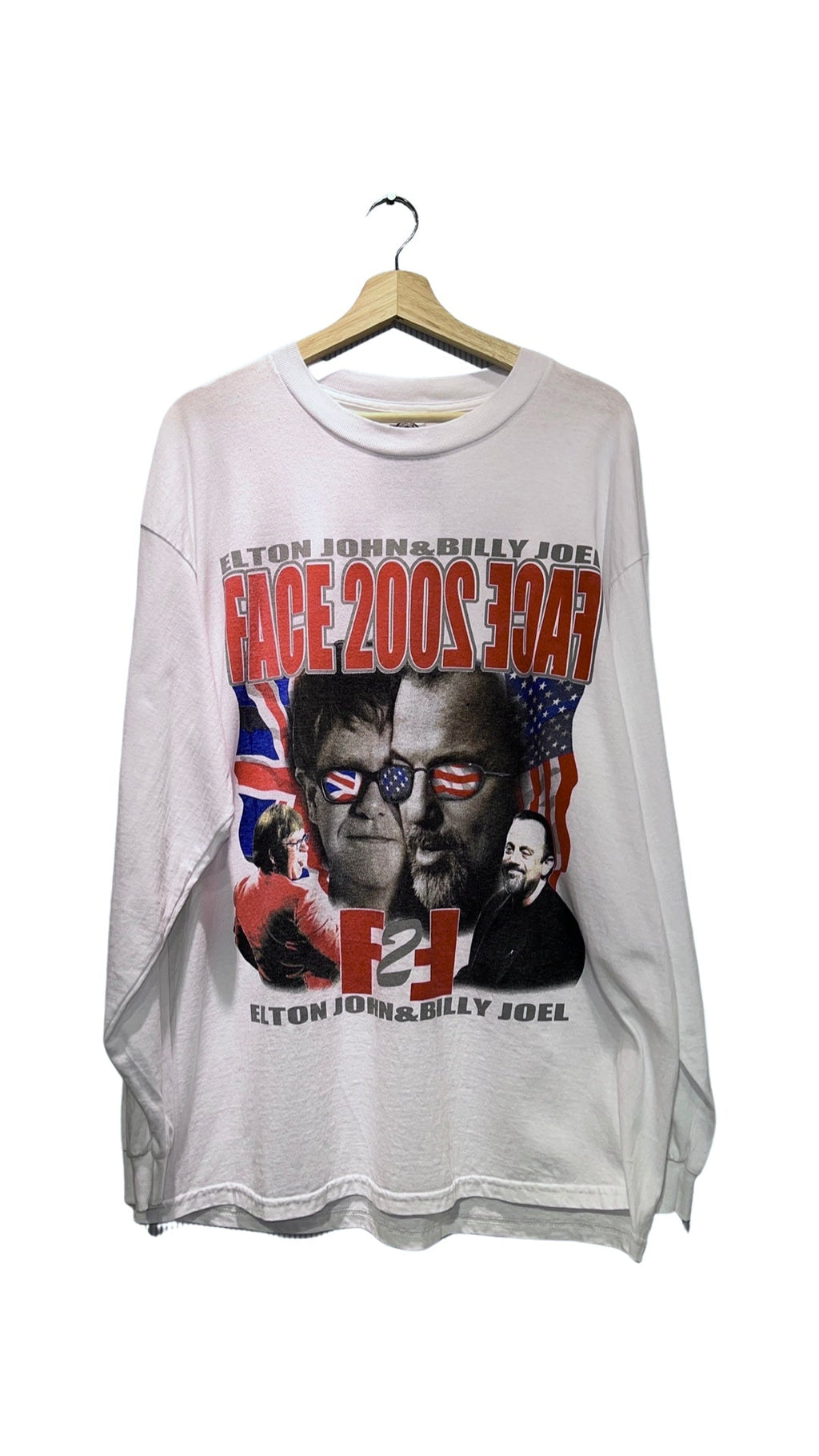 Vintage 2002 Elton John & Billy Joel Face 2 Face LS Tour Tee KIF Vintage