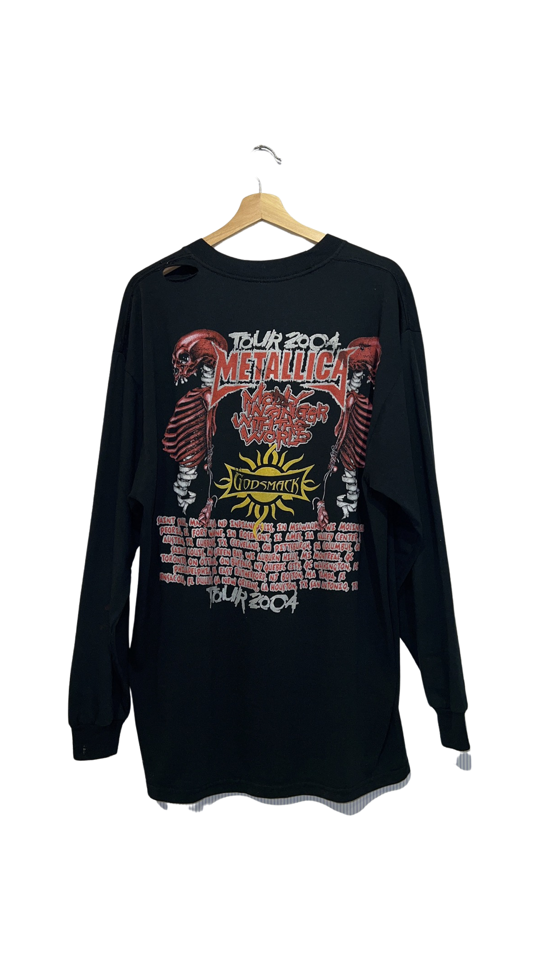 Vintage 2004 Rare Metallica Pushhead Godsmack Tour Tee