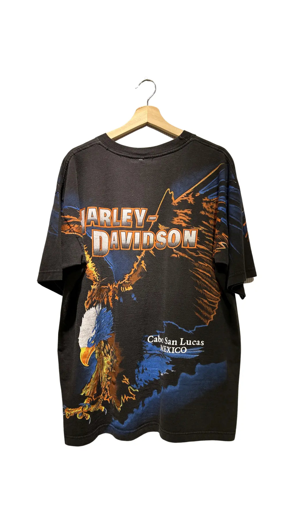 Vintage 90s Harley Davidson All Over Print Eagle Tee KIF Vintage