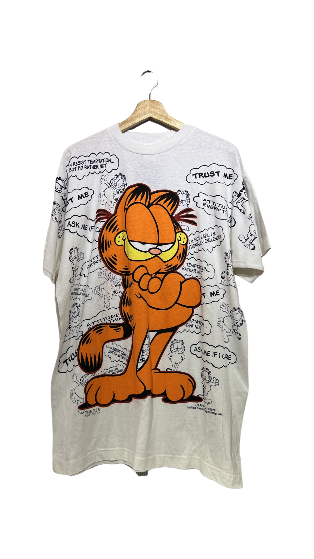 Vintage 90s Garfield Big Print Tee KIF Vintage