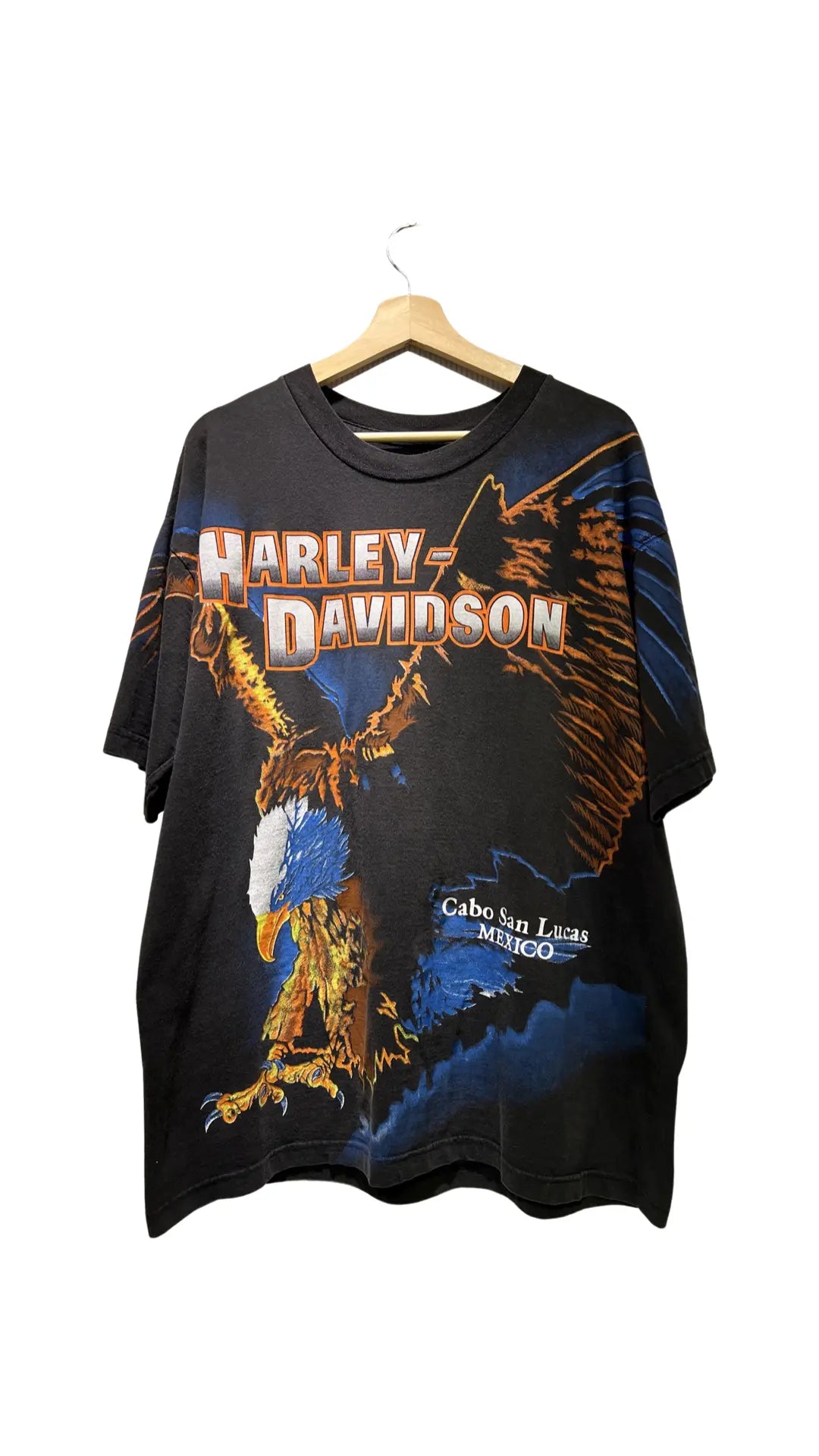 Vintage 90s Harley Davidson All Over Print Eagle Tee KIF Vintage