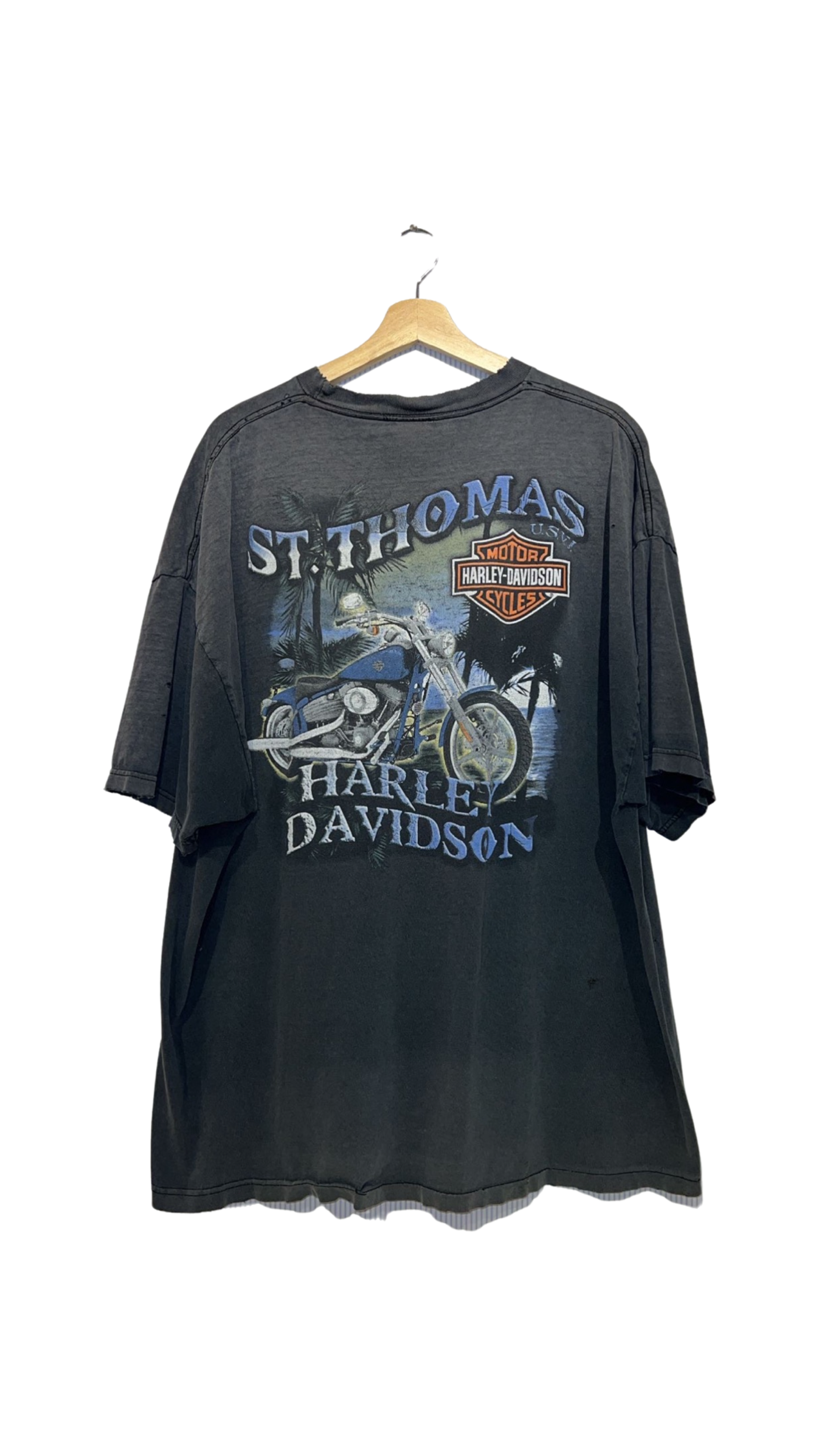 Vintage 90s Distressed Harley Davidson St Thomas Tee KIF Vintage