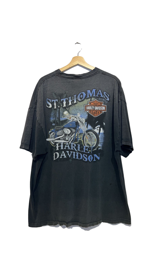 Vintage 90s Distressed Harley Davidson St Thomas Tee