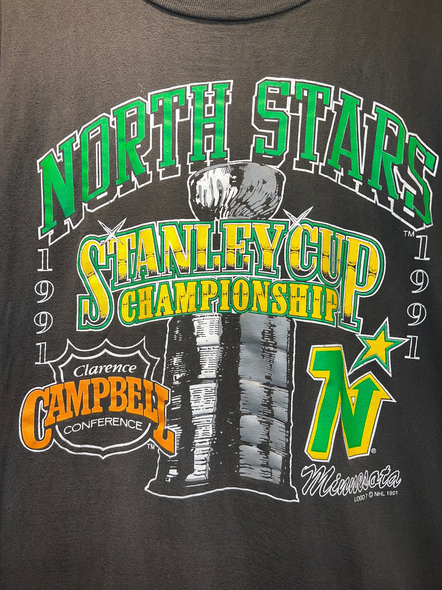 Vintage 1991 North Stars Stanley Cup Champions Tee