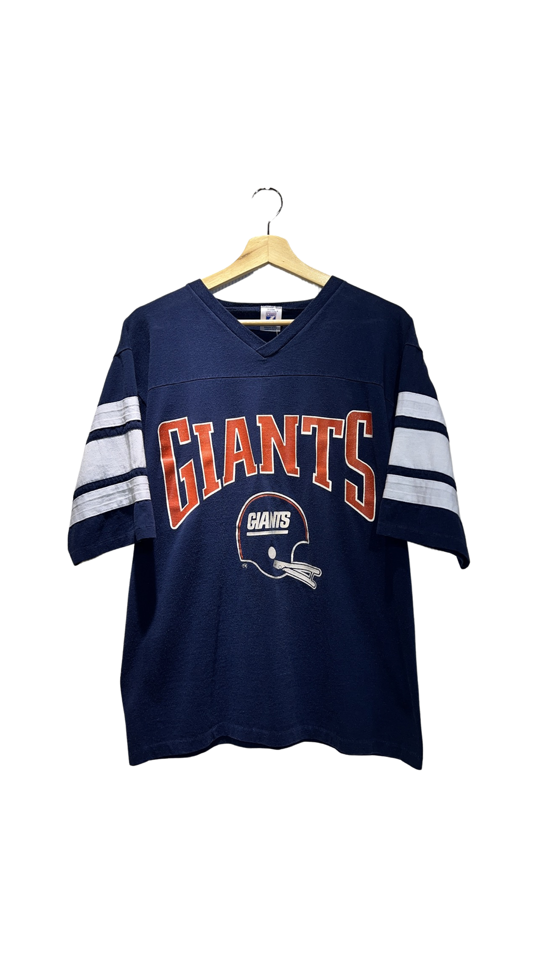 Vintage 90s New York Giants V Neck Half Sleeve Tee