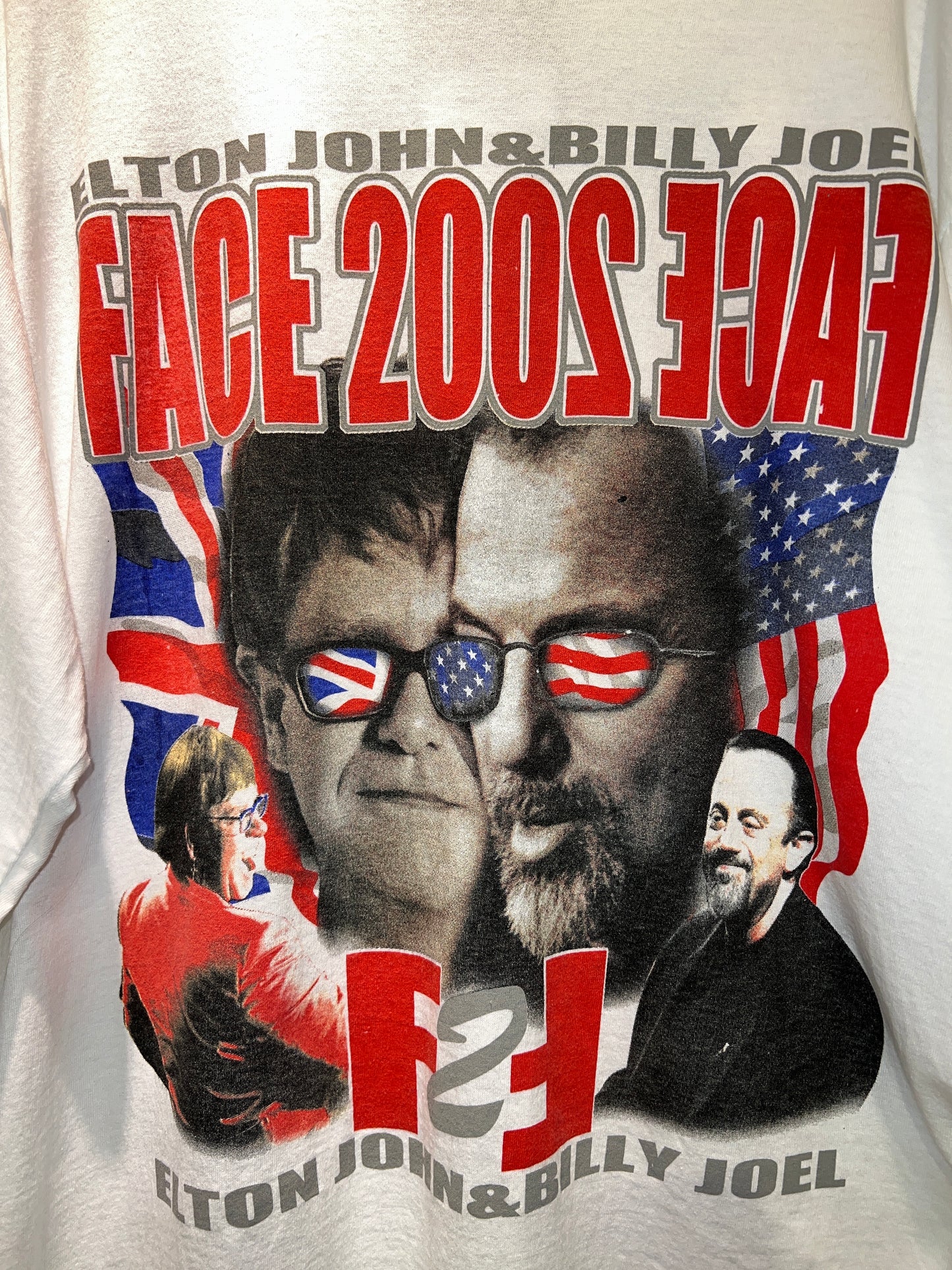 Vintage 2002 Elton John & Billy Joel Face 2 Face LS Tour Tee