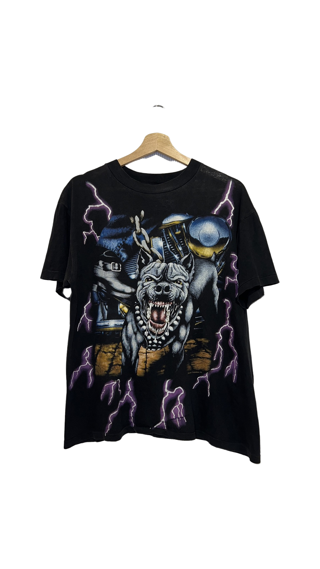 Vintage 90s Bulldog American Thunder All Over Print Tee KIF Vintage