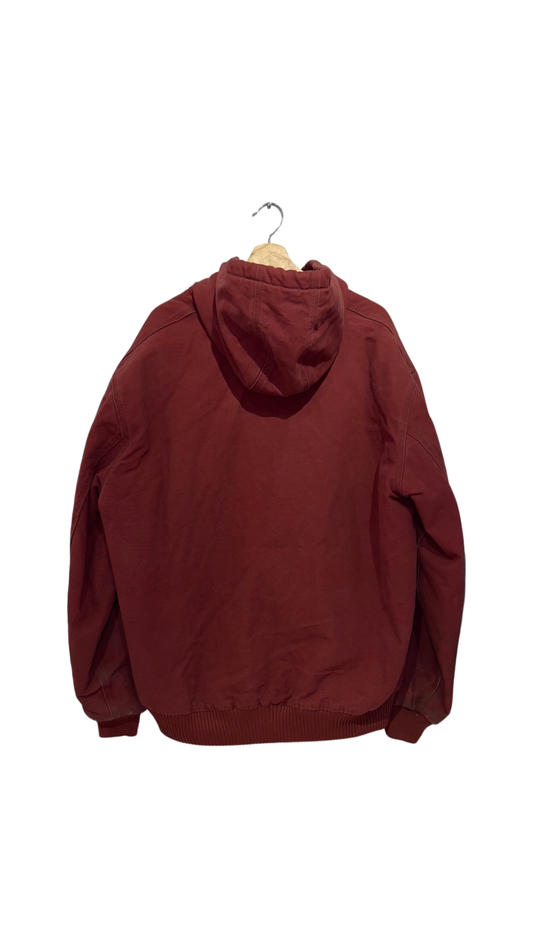 Vintage 90s Carhartt Distressed Red Hooded Jacket