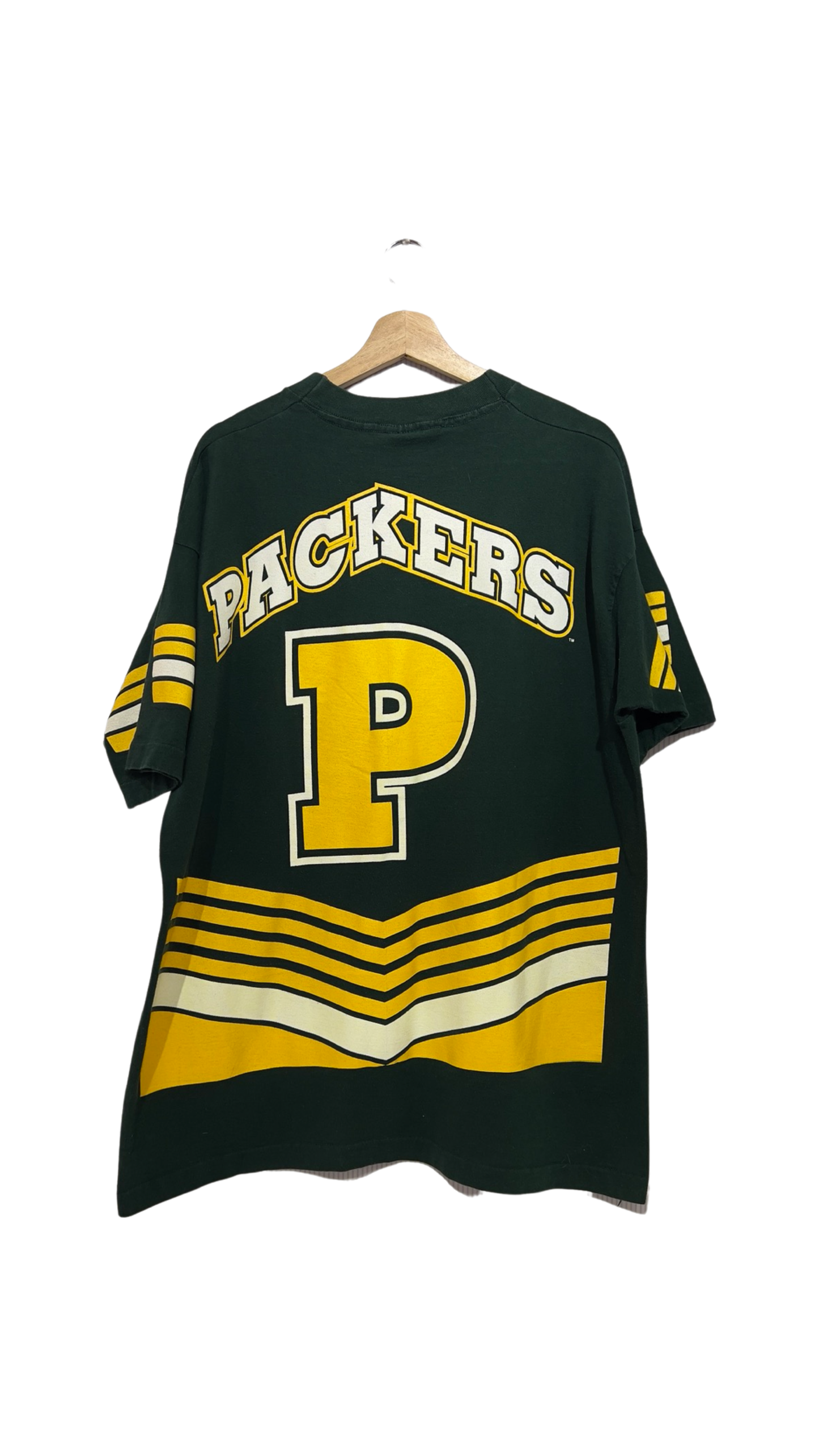 Vintage 1995 Green Bay Packers All Over Print Salem Tee