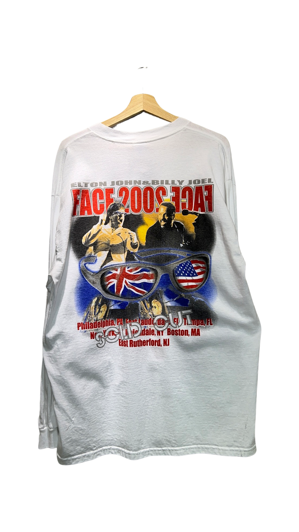Vintage 2002 Elton John & Billy Joel Face 2 Face LS Tour Tee KIF Vintage