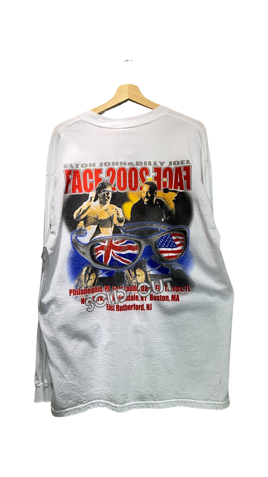 Vintage 2002 Elton John & Billy Joel Face 2 Face LS Tour Tee