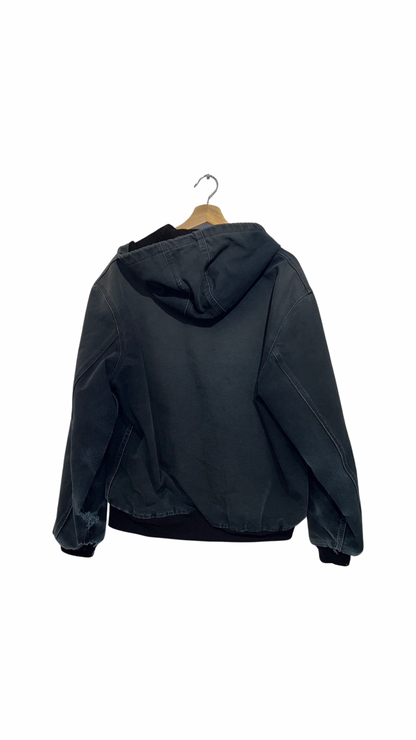 Vintage 90s Carhartt Distressed Black Hooded Jacket