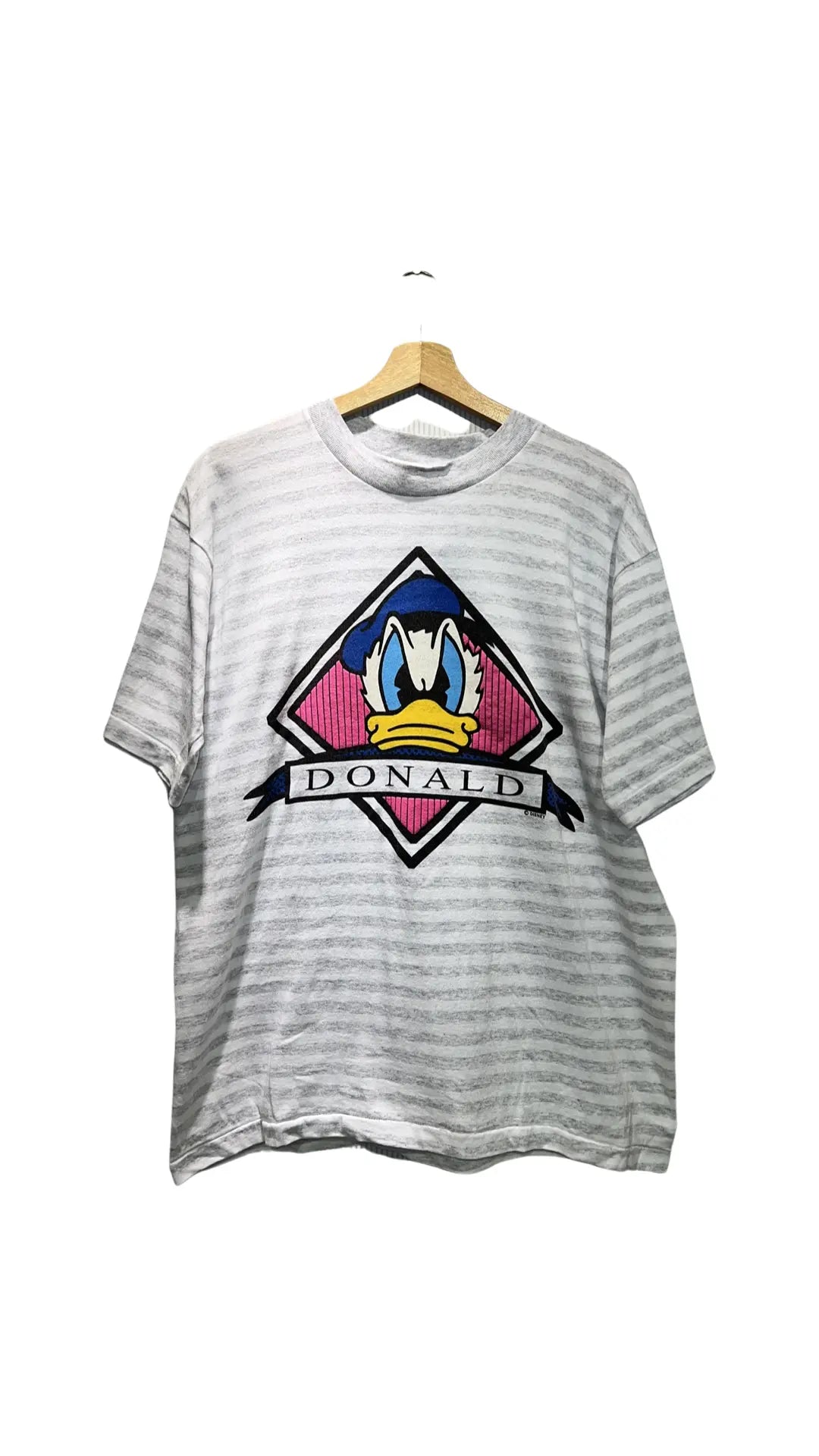 Vintage 90s Disney Donald Duck Puff Print Striped Tee KIF Vintage