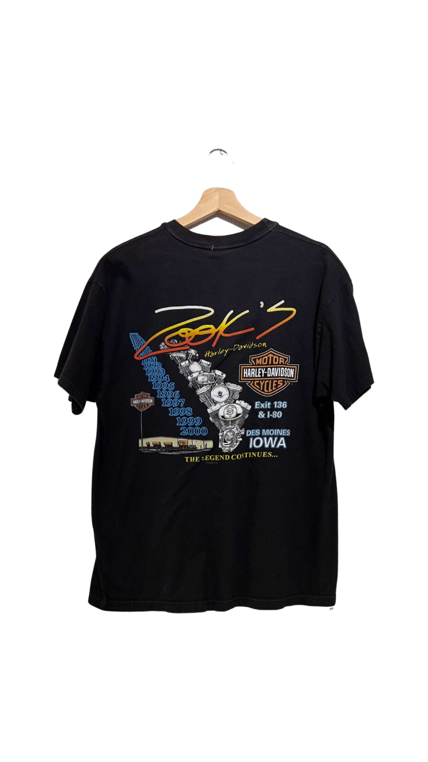 Vintage 2000 Harley Davidson The Legend Continues Tee