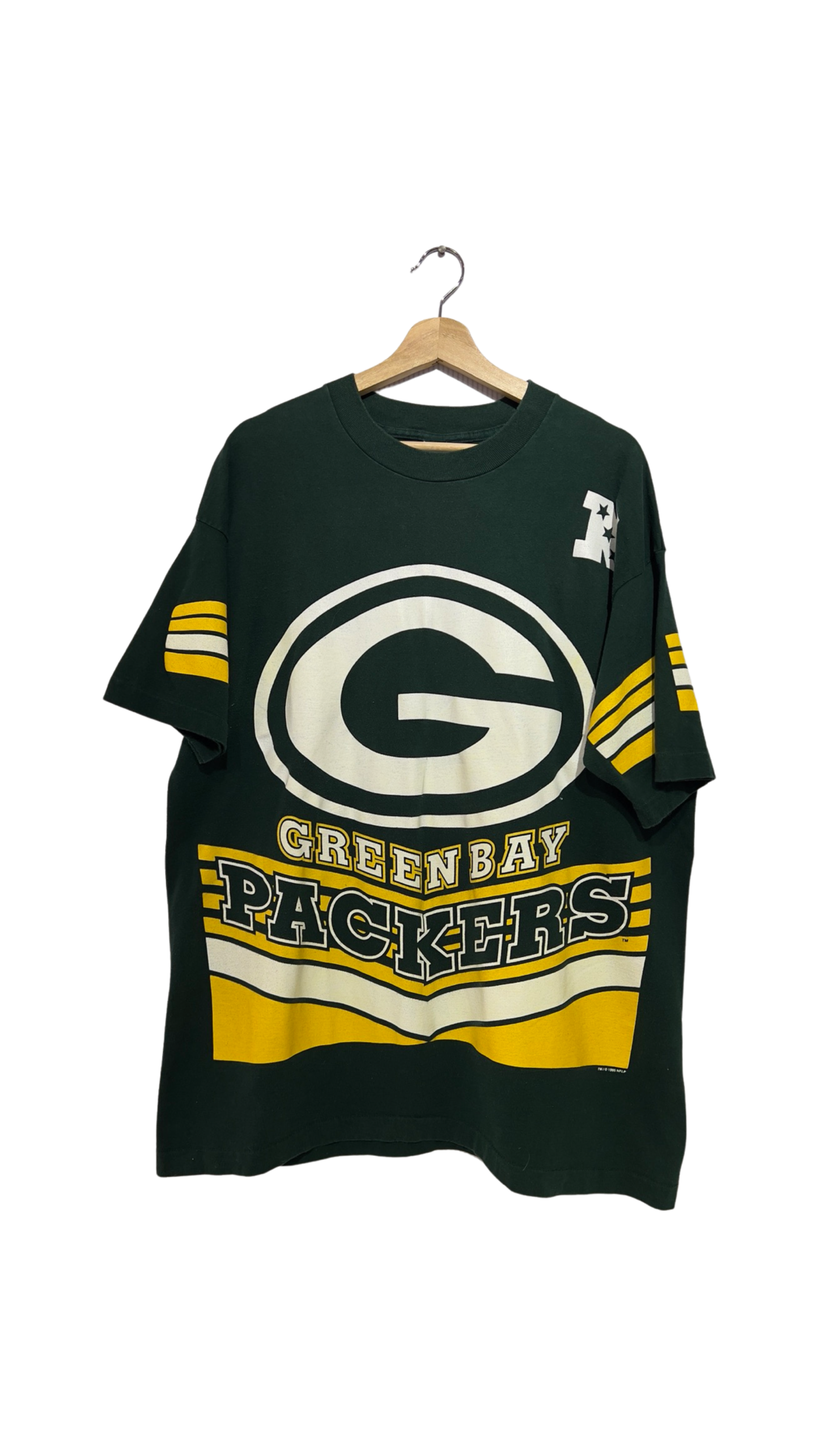 Vintage 1995 Green Bay Packers All Over Print Salem Tee