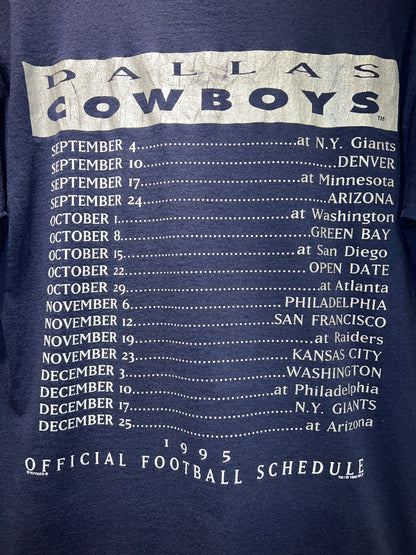 Vintage 1995 Dallas Cowboys Schedule Tee