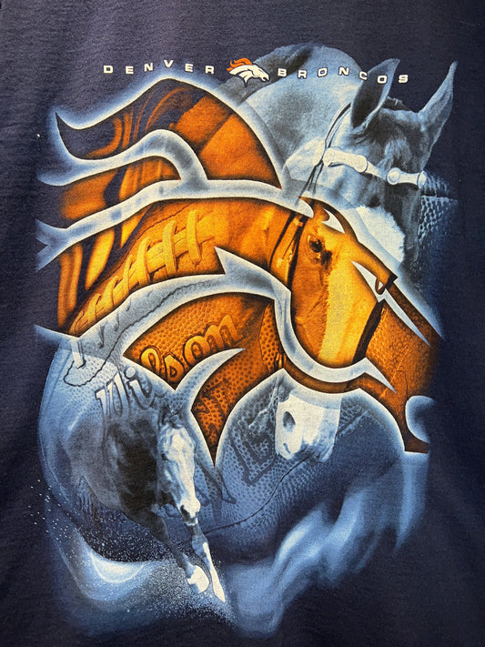 Vintage Denver Broncos Blue Tshirt